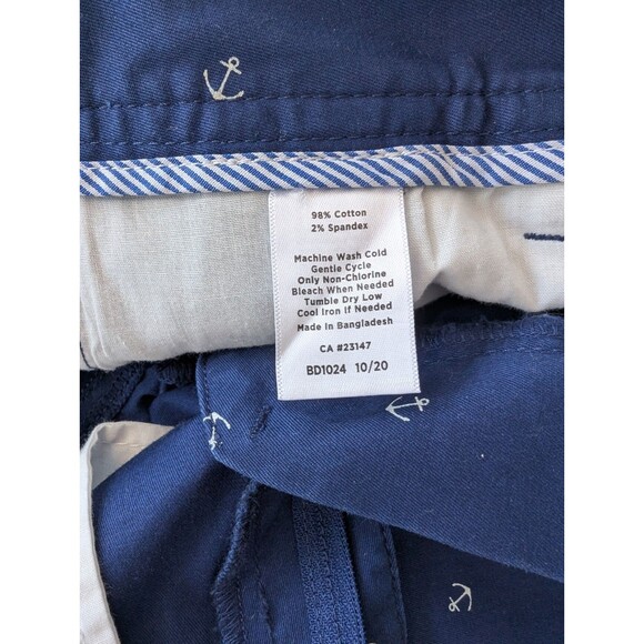 Talbots Relaxed Chino Pants Womens 4P Blue Anchor Printed Pocket Cotton Blend - Picture 6 of 8